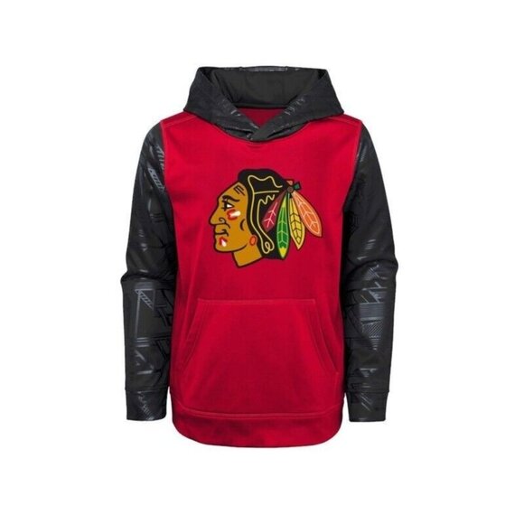 NHL Boys XL (16/18) Chicago Blackhawks Performance Fleece Long Sleeve Hoodie - Picture 1 of 7